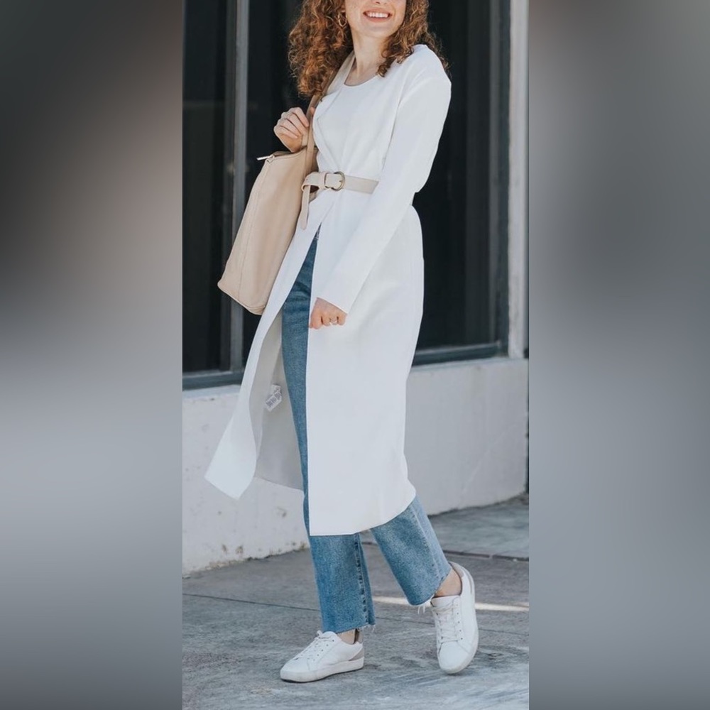 MODEST white summer cardigan